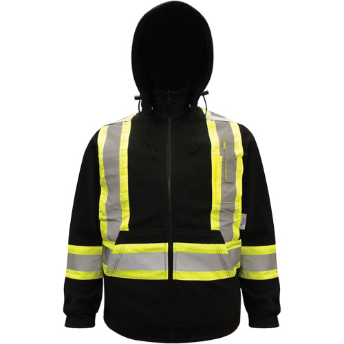 High-Visibility Hoodie, Polyester, Black, Small Les Distributions ICE