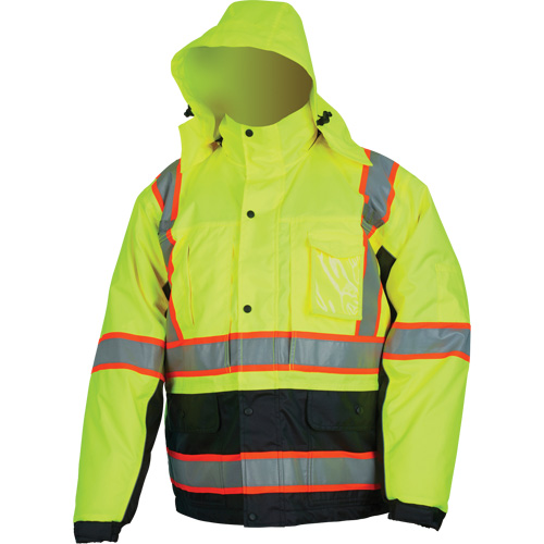 Insulated High Visibility Jacket, Polyester/Polyurethane, High Visibility Lime-Yellow, Small Les Distributions ICE