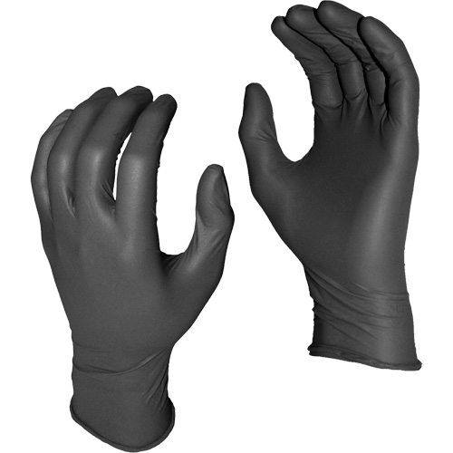 Gants jetables Grease Monkey, Moyen, Nitrile, 5 mils, Sans poudre, Noir Les Distributions ICE