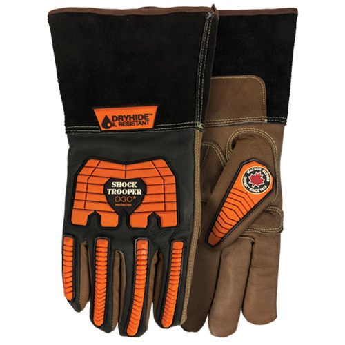 5785G Shock Trooper Gloves, X-Small, Goatskin Palm, Gauntlet Cuff Les Distributions ICE