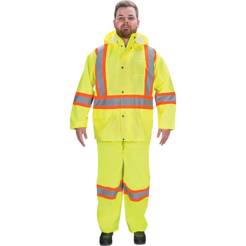 RZ1000 Rain Suit, Polyester, Small, High Visibility Lime-Yellow Les Distributions ICE