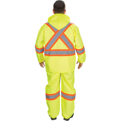 RZ1000 Rain Suit, Polyester, Small, High Visibility Lime-Yellow Les Distributions ICE