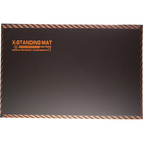 Tapis anti-fatigue pour travail debout, Lisse, 16" x 28" x 1", Noir, Caoutchouc Les Distributions ICE