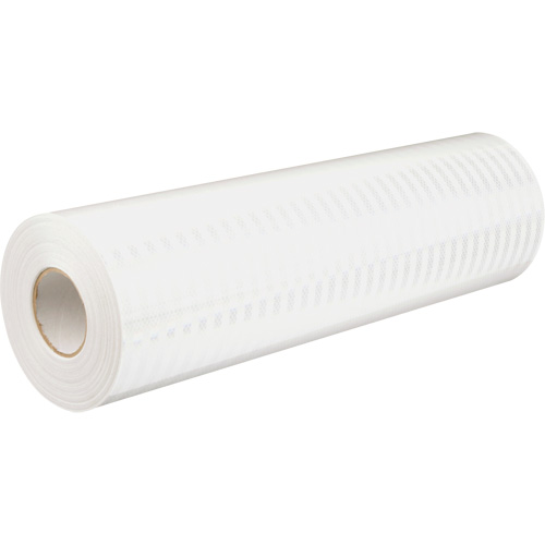 Feuille de rev&ecirc;tement de barricade prismatique de qualit&eacute; &agrave; haute intensit&eacute;, 2" la x 150' lo, 19 mils, Blanc Les Distributions ICE