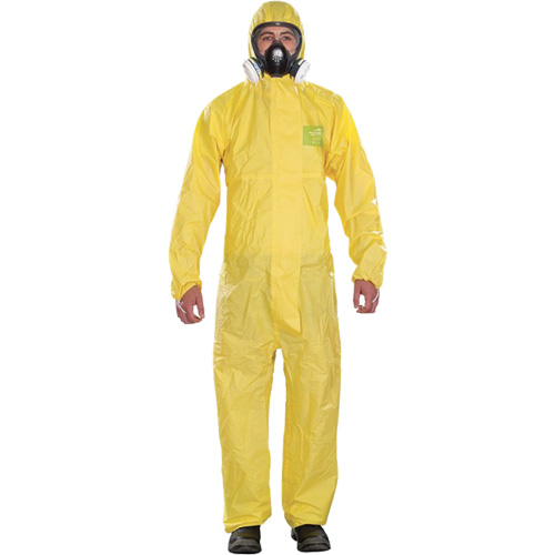 Combinaisons jetables pour usage mod&eacute;r&eacute; Microchem, Petit, Jaune, Polypropyl&egrave;ne Les Distributions ICE