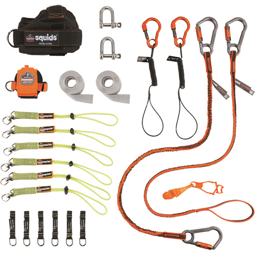 Trousse de longes de fixation d'outils pour monteurs de charpentes m&eacute;talliques et poseurs d'acier 3186 Squids Les Distributions ICE