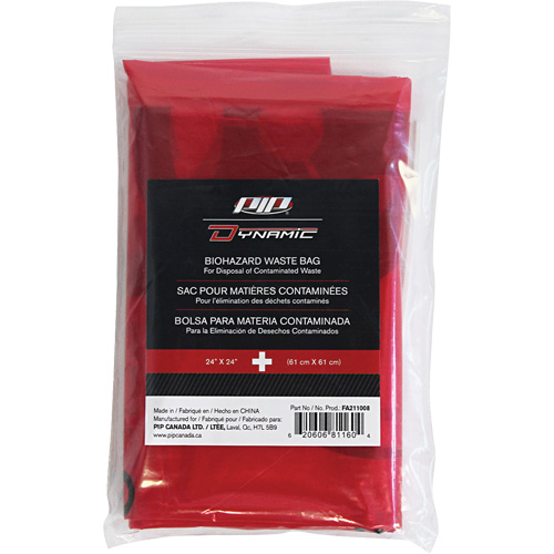 Dynamic Hazardous Waste Bags, Infectious Waste, 24" L x 24" W, 12 microns Les Distributions ICE