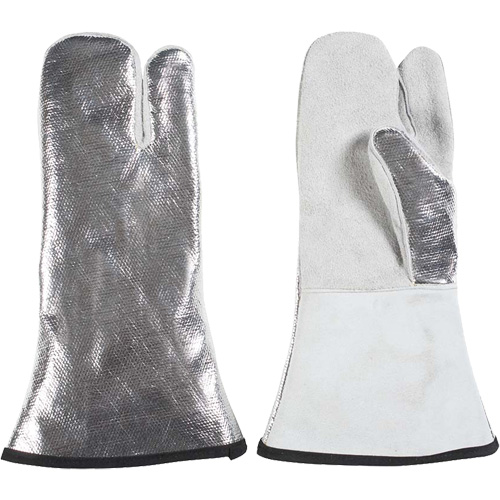 One Finger Heat Resistant Mitt, Aluminized/Kevlar&reg;/Leather, One Size, Protects Up To 650°F (343°C) Les Distributions ICE