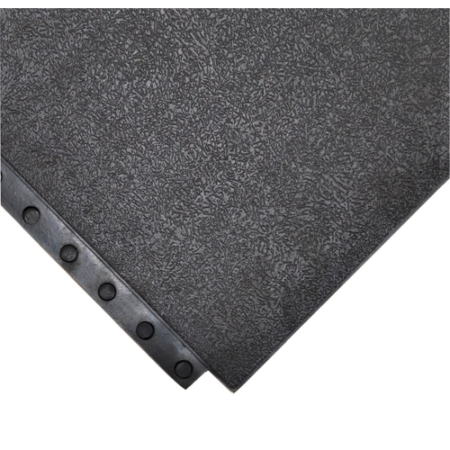 Tapis antifatigue 24/Seven Locksafe, Lisse, 3' x 3' x 5/8", Noir, Caoutchouc naturel Les Distributions ICE