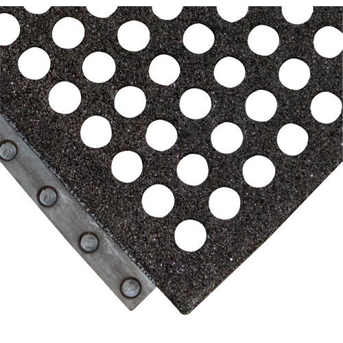 Tapis antifatigue 24/Seven Locksafe, Nid d'abeilles, 3' x 3' x 5/8", Noir, Caoutchouc naturel Les Distributions ICE