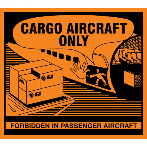 &eacute;tiquettes de manutention Cargo Aircraft Only, 4-3/4" lo x 4-1/4" la, Orange Les Distributions ICE