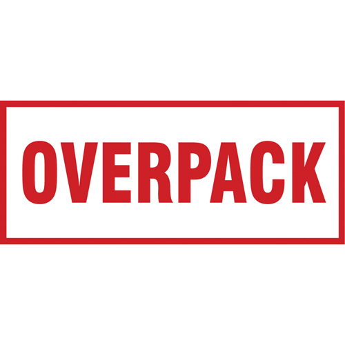 &eacute;tiquette de manutention Overpack, 6" lo x 2-1/2" la, Rouge/blanc Les Distributions ICE