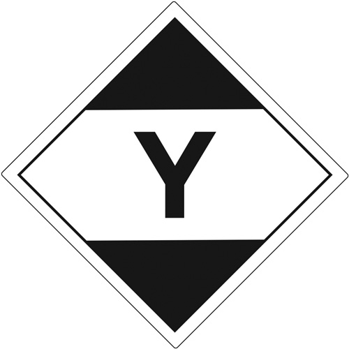 "Y" Limited Quantity Air Shipping Labels, 4" L x 4" W, Black on White Les Distributions ICE