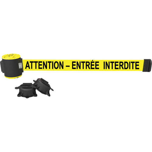 Wall Mount Barrier, Plastic, Magnetic Mount, 30', Yellow Tape Les Distributions ICE