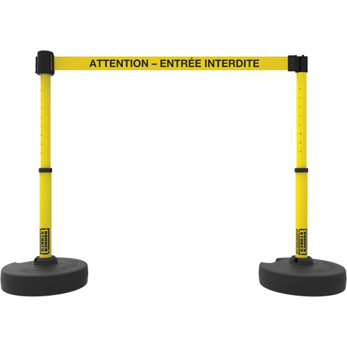 Ensemble de montants pour barri&egrave;re Plus, Plastique, 42" h, Ruban Jaune, Longueur du ruban 15' Les Distributions ICE