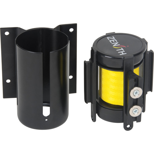 Wall Mount Barrier with Magnetic Tape, Steel, Screw Mount, 7', Yellow Tape Les Distributions ICE