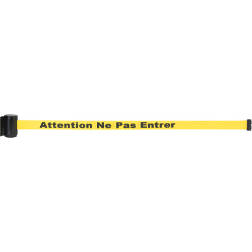 Magnetic Tape Cassette for Build-Your-Own Crowd Control Barrier, Attention ne pas entrer, 7', Yellow Tape Les Distributions ICE