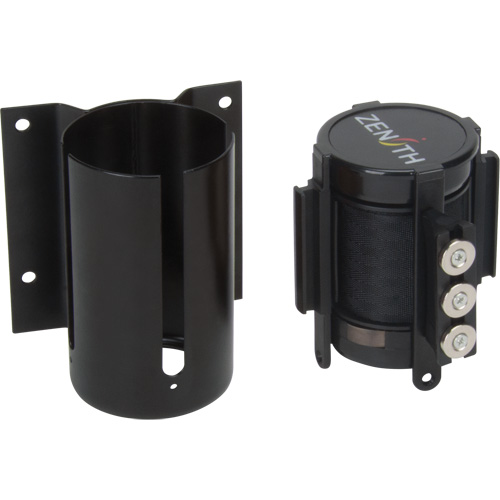 Wall Mount Barrier with Magnetic Tape, Steel, Screw Mount, 12', Black Tape Les Distributions ICE