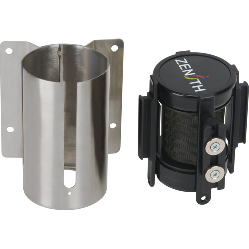 Wall Mount Barrier with Magnetic Tape, Steel, Screw Mount, 7', Black Tape Les Distributions ICE