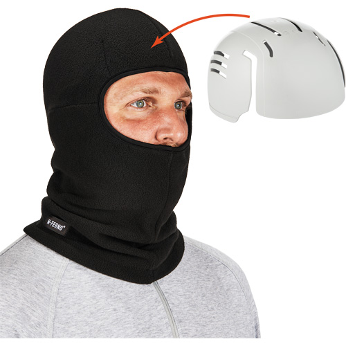 Passe-montagne avec fermeture &agrave; glissi&egrave;re et casque antichoc &agrave; ins&eacute;rer N-Ferno, Molleton/Polyester, Noir Les Distributions ICE