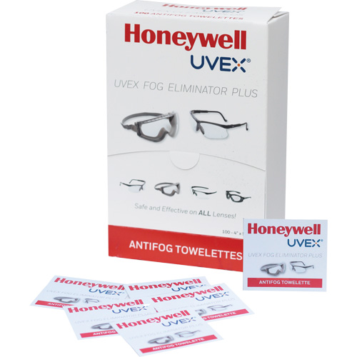 Uvex&reg; Fog Eliminator Plus Lens Towelettes, 4" x 5", Pack Of 100 Les Distributions ICE