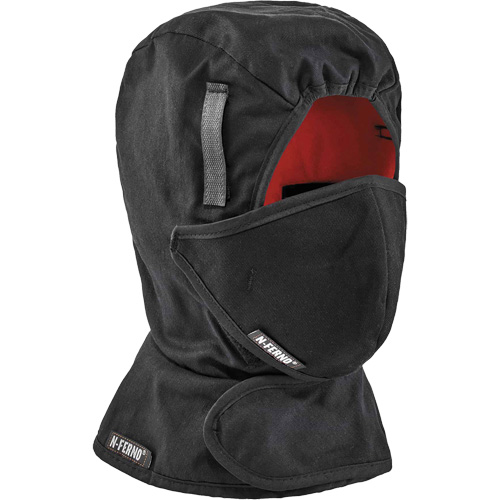 N-Ferno&reg; Winter Hard Hat Liner with Mouthpiece, Fleece Lining, One Size, Black Les Distributions ICE