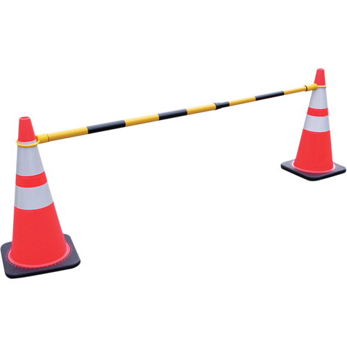 Retractable Cone Bar, 7'2" Extended Length, Black/Yellow Les Distributions ICE