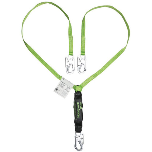 Miller&reg; HP Shock-Absorbing Lanyard, 4', Locking Snap Hook Center, Locking Snap Hook Leg Ends, Polyester Les Distributions ICE