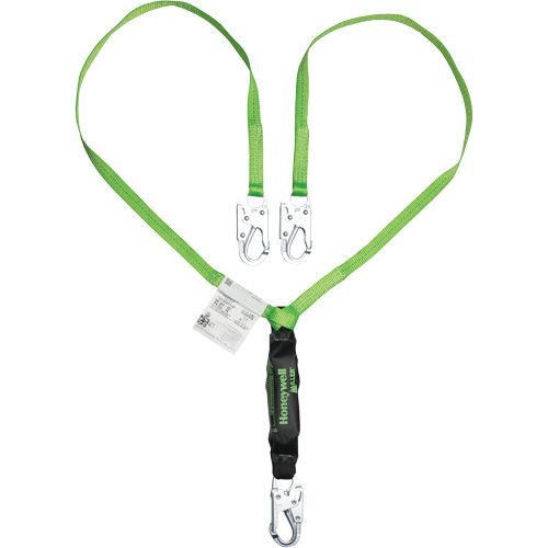 Miller&reg; HP Shock-Absorbing Lanyard, 6', Locking Snap Hook Center, Locking Snap Hook Leg Ends, Polyester Les Distributions ICE