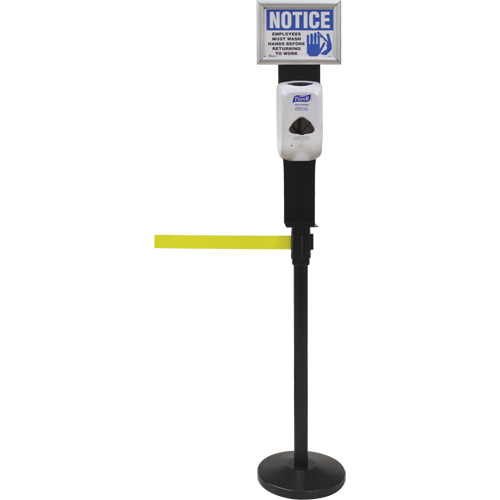 Sign & Dispenser Holder for Crowd Control Post, Black Les Distributions ICE