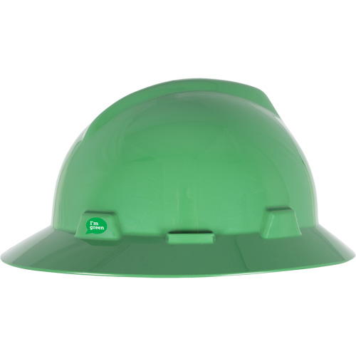 V-Gard&reg; GREEN Slotted Full Brim Hard Hat, Meets CSA Type 1, Ratchet Suspension Les Distributions ICE