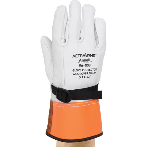 96-003 High Voltage Leather Protector Gloves, Size 8, 12" L Les Distributions ICE