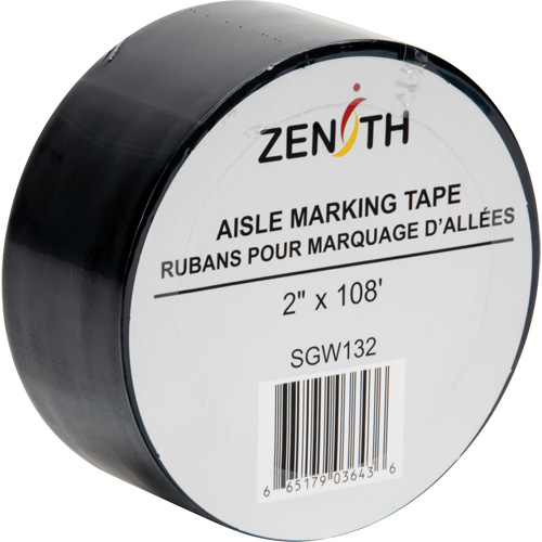 Aisle Marking Tape, 2" x 108', PVC, Black Les Distributions ICE