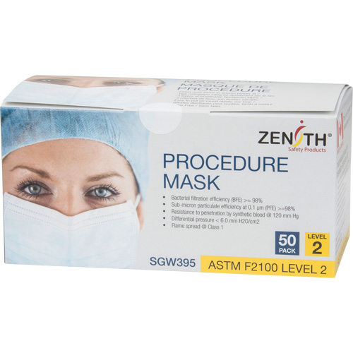Masques d'intervention jetables, ASTM F2100 Niveau 2, Classe 1 Les Distributions ICE