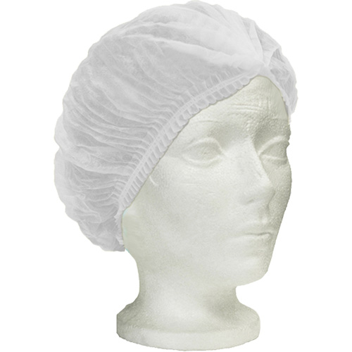 Bonnet bouffant pliss&eacute; Ronco Care, Polypropyl&egrave;ne, 24", Blanc Les Distributions ICE