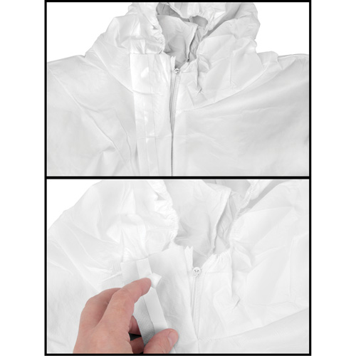 Premium Hooded Coveralls, Small, White, Microporous Les Distributions ICE