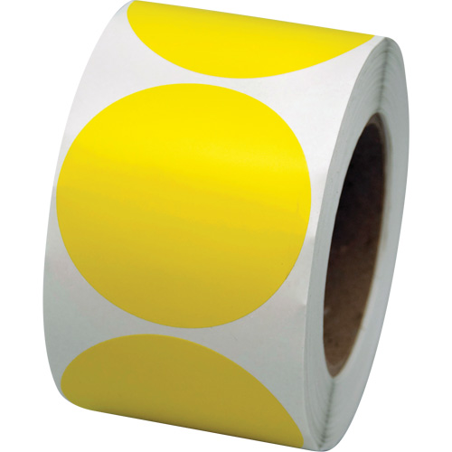 Coloured Marking Dots, Circle, 3" L x 3" W, Yellow, Vinyl Les Distributions ICE