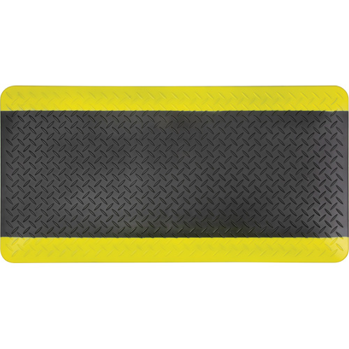 Tapis antifatigue, Losange, 1-2/3' x 3-1/4' x 3/4", Noir/Jaune, Polyur&eacute;thane Les Distributions ICE