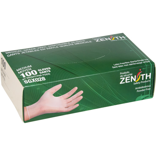Disposable Gloves, Small, Vinyl, 4.5-mil, Powder-Free, Clear, Class 2 Les Distributions ICE
