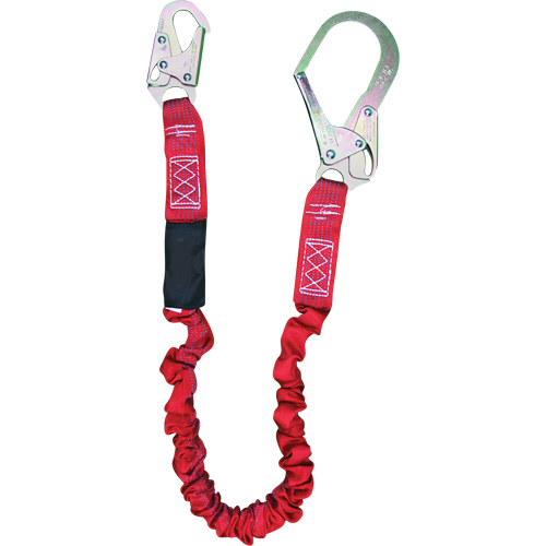 Longe amortisseuse interne ShockSorb, 6', Point d'ancrage &agrave; Crochet d'armature, Crochet mousqueton aux jambes, Polyester Les Distributions ICE