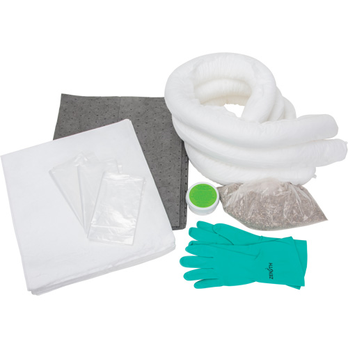 Trousse d'&eacute;quipement de lutte contre les d&eacute;versements, Huile seulement/Universel, Sac, Absorbance de 10 gal. US Les Distributions ICE