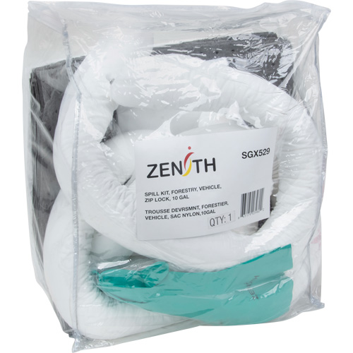 Trousse d'&eacute;quipement de lutte contre les d&eacute;versements, Huile seulement/Universel, Sac, Absorbance de 10 gal. US Les Distributions ICE