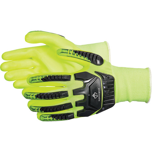 Gants antichocs &agrave; haute visibilit&eacute; r&eacute;sistants aux coupures Dexterity, Petit, Paume en Mousse de nitrile, Poignet &eacute;lastique Les Distributions ICE