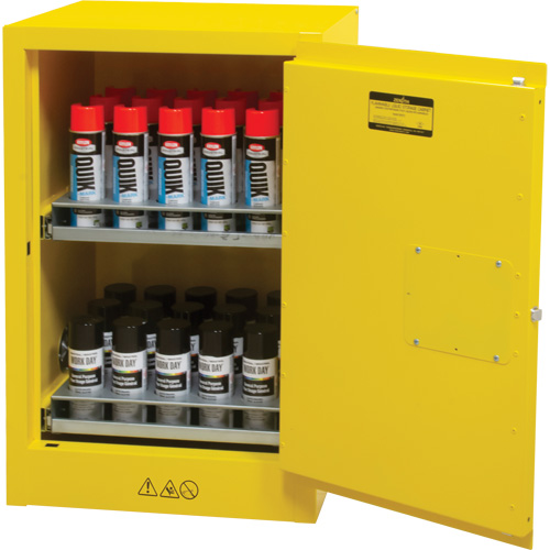 Armoire de rangement pour a&eacute;rosols inflammables, 12 gal., 1 Porte(s), 23" La x 35" h x 18" p Les Distributions ICE