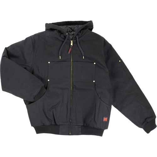 Blouson d'aviateur en toile lourde avec capuchon, Hommes, Moyen (grande taille), Noir Les Distributions ICE