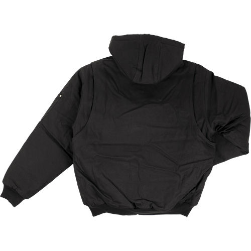 Blouson d'aviateur en toile lourde avec capuchon, Hommes, Moyen (grande taille), Noir Les Distributions ICE