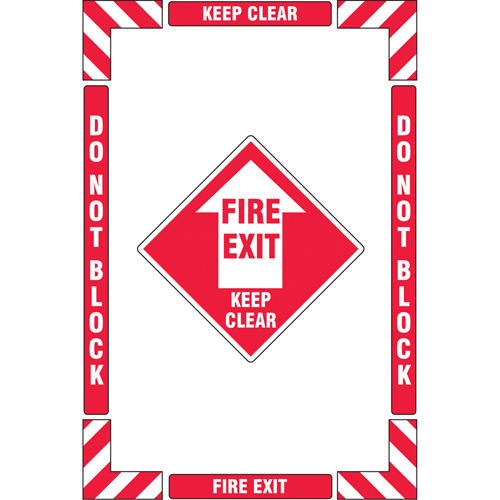 "Fire Exit" Floor Marking Kit, Adhesive, English with Pictogram Les Distributions ICE