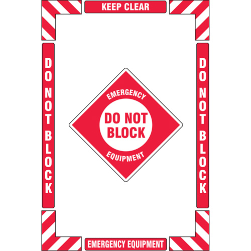 Trousse de marquage du sol ?Emergency Equipment? (&eacute;quipement durgence), Adh&eacute;sif, Anglais avec pictogramme Les Distributions ICE
