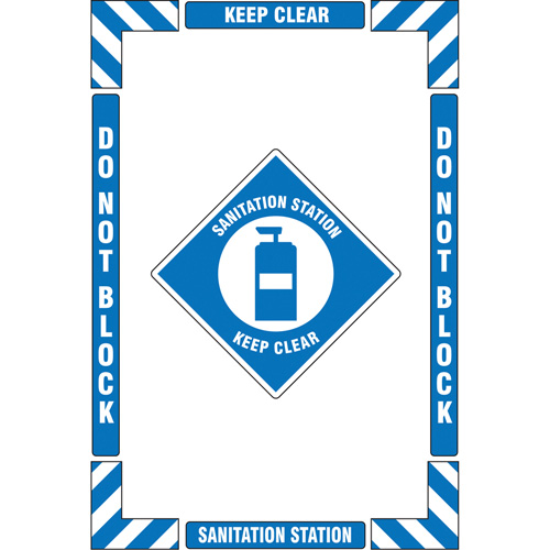 "Sanitation Station" Floor Marking Kit, Adhesive, English with Pictogram Les Distributions ICE