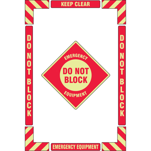 Trousse de marquage du sol ?Emergency Equipment? (&eacute;quipement durgence), Adh&eacute;sif, Anglais avec pictogramme Les Distributions ICE